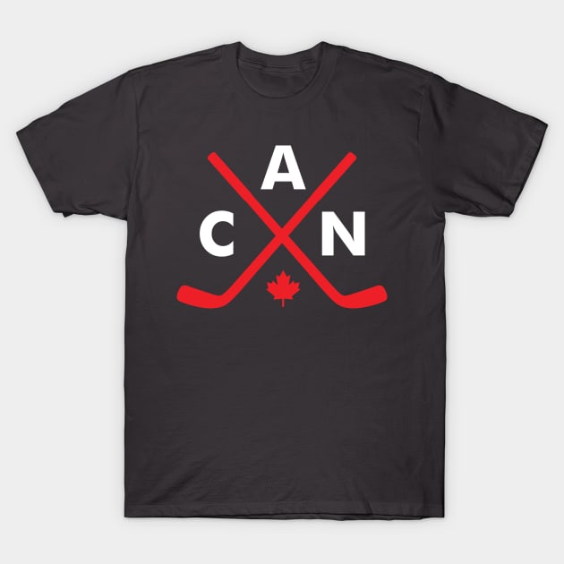 Canadian Hockey T-Shirt by PodDesignShop